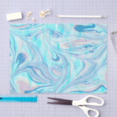 パステルブルー&ピンクマーブルスワーズ 薄葉紙 (クラフト)