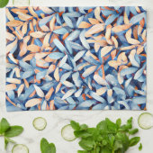 パステルブルー&ピーチ離れズ キッチンタオル (折り畳み)