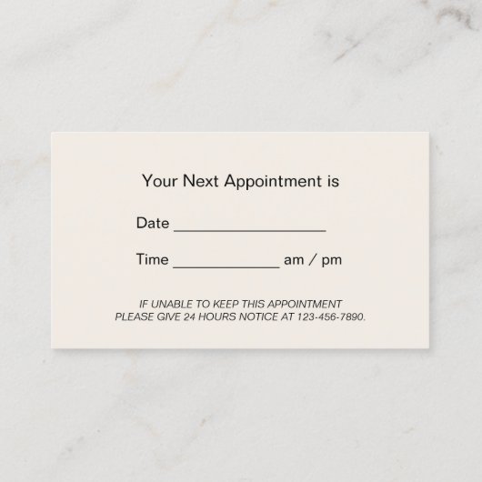 パステルブルー&ベージュプロフェッショナルデンタルケア 予約カード (裏面)