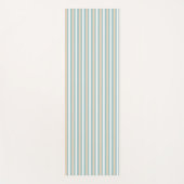 パステルブルー,ホワイトと赤面ストライプ ヨガマット (正面)