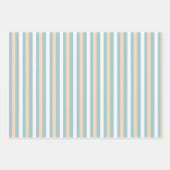 パステルブルー,ホワイトと赤面ストライプ ラッピングペーパーシート (正面3)