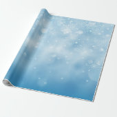パステルブルー&ホワイトスノーフレークスラッピング紙 ラッピングペーパー (アンロールド)