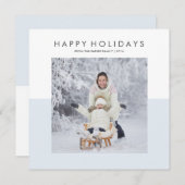 パステルブルー&ホワイトホリデモダンーズ | フォト シーズンカード (正面/裏面)
