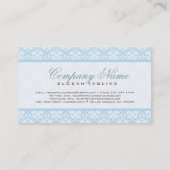 パステルブルー&ホワイトヴィンテージフローラダマスク 名刺 (裏面)