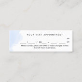 パステルブルー&金ゴールドウォーターカラーエレガントアポイントメント スキニー名刺 (裏面)