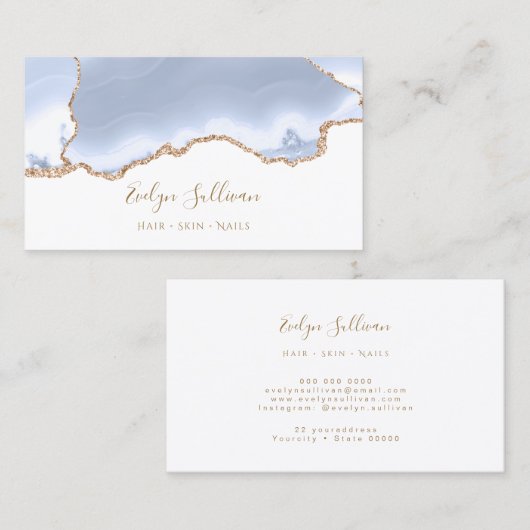 パステルブルーagate名刺 名刺 (正面/裏面)