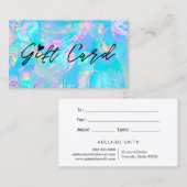 パステルブルーopalテクスチャギフト証明書 名刺 (正面/裏面)