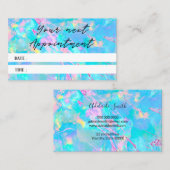 パステルブルーopalテクスチャフォトアポイントメントカード 名刺 (正面/裏面)