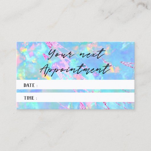 パステルブルーopalテクスチャフォトアポイントメントカード 名刺 (正面)