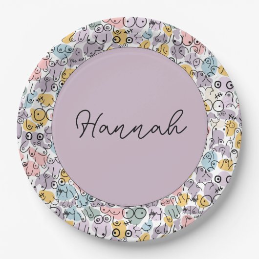 パステルブレストウーマンバルーン ペーパープレート (正面)