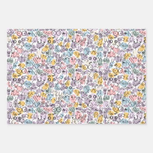 パステルブレストデザイン ラッピングペーパーシート (正面)