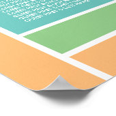 パステルブロック – トロピカルカラー – シーティングチャート ポスター (角)