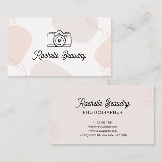 パステルブロブ写真ファッション設計者 名刺 (正面/裏面)