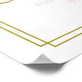 パステルブーケ春フローラ結婚ズウェルカムサイン ポスター (角)