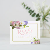 パステルブーケ 春の花 ウェディングRSVP ポストカード (スタンド正面)
