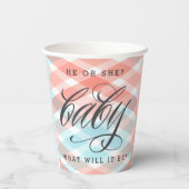 パステルプライド赤ちゃんシャワー性別リビール 紙コップ (裏面)