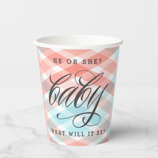 パステルプライド赤ちゃんシャワー性別リビール 紙コップ (正面)