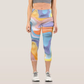 パステルプラスチック流体抽象芸術 カプリレギンス (正面)