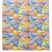 パステルプラスチック流体抽象芸術 シャワーカーテン (正面)