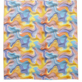 パステルプラスチック流体抽象芸術 シャワーカーテン