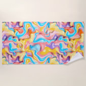 パステルプラスチック流体抽象芸術 ビーチタオル (正面)
