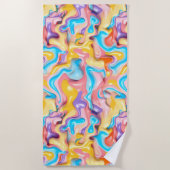 パステルプラスチック流体抽象芸術 ビーチタオル (正面)
