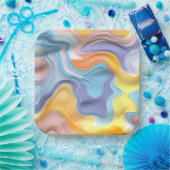 パステルプラスチック流体抽象芸術 ペーパープレート (パーティー)
