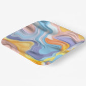 パステルプラスチック流体抽象芸術 ペーパープレート (傾斜あり)