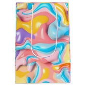 パステルプラスチック流体抽象芸術 ミディアムペーパーバッグ (裏面)