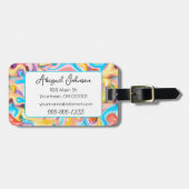 パステルプラスチック流体抽象芸術 ラゲッジタグ (正面横)