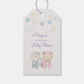 パステルプラッシュおもちゃかわいいベビーシャワーモノグラム ギフトタグ (正面)