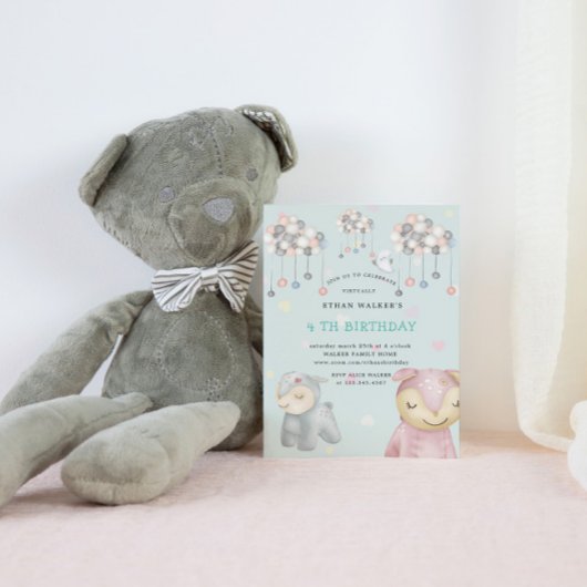 パステルプラッシュトイズバーチャルバースデーパーティー 招待状