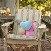 パステルプラッシュハート装飾用クッション アウトドアクッション (椅子)