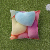 パステルプラッシュハート装飾用クッション アウトドアクッション (芝生)
