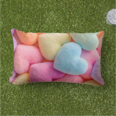 パステルプラッシュハート装飾用クッション アウトドアクッション (芝生)