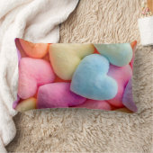 パステルプラッシュハート装飾用クッション ランバークッション (ブランケット)