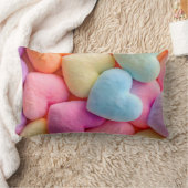 パステルプラッシュハート装飾用クッション ランバークッション (ブランケット)