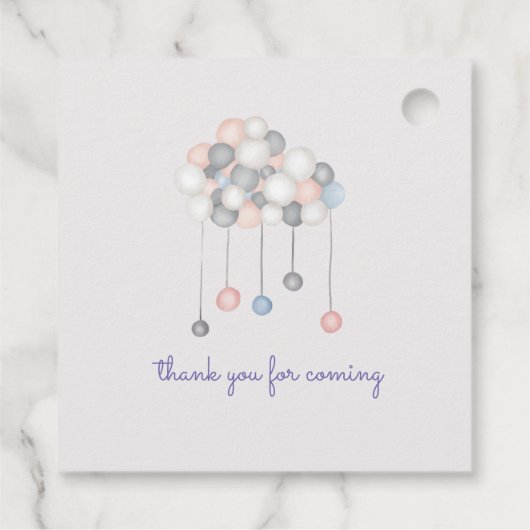 パステルプラッシュ玩具モノグラムパーソナライズされたベビーシャワー フェイバータグ (裏面)