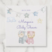 パステルプラッシュ玩具モノグラムパーソナライズされたベビーシャワー フェイバータグ (正面)