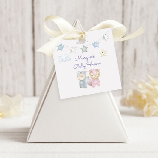 パステルプラッシュ玩具モノグラムパーソナライズされたベビーシャワー フェイバータグ