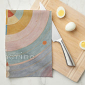 パステルプリズム：レインボーカラーホイール キッチンタオル (四つ折り)