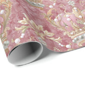 パステルプリンセスクラウンズダマスクパール ラッピングペーパー (ロールコーナー)