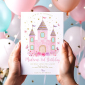パステルプリンセス城蝶花誕生日 招待状
