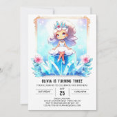 パステルプリンセス誕生日 招待状 (正面)