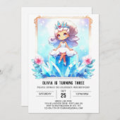 パステルプリンセス誕生日 招待状 (正面/裏面)