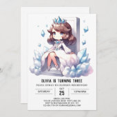 パステルプリンセス誕生日 招待状 (正面/裏面)