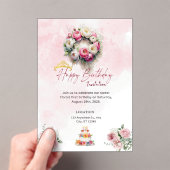 パステルプリンセス15キンチェニェラ誕生日招待状 アクリル招待状 (インサイチュ (ポータブル))