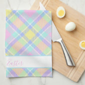 パステルプレイドイースターキッチンタオル キッチンタオル (四つ折り)