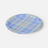 パステルプレイドベビーシャワープレート ペーパープレート (アングル)