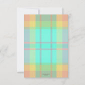 パステルプレイドベビー写真サンキューカード サンキューカード (裏面)